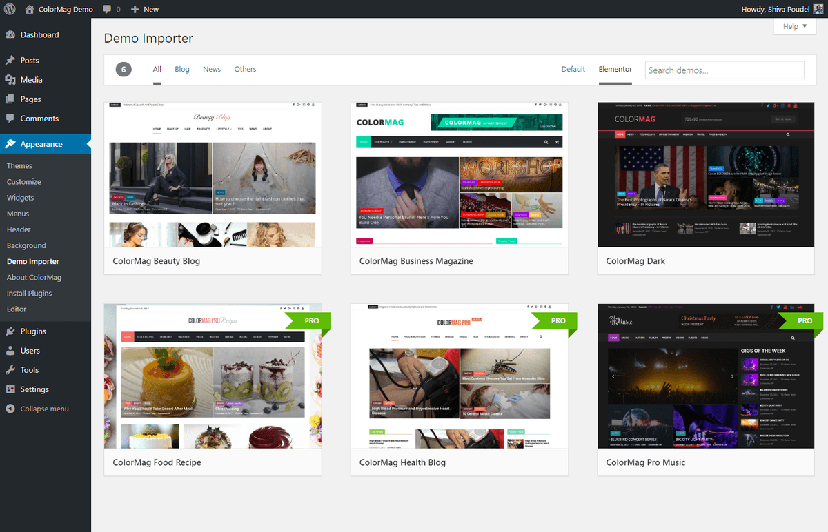 ThemeGrill Demo Importer